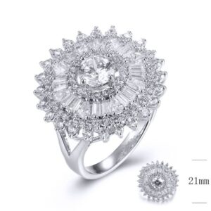 SJ31543, Ladies' Moissanite Ring, S925, Rhodium Plated, White, 6.04g