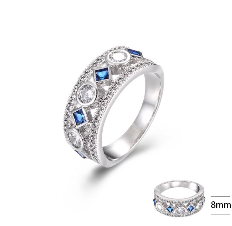 SJ40647, Ladies' Moissanite Ring, S925, Rhodium Plated, White, 3.94g