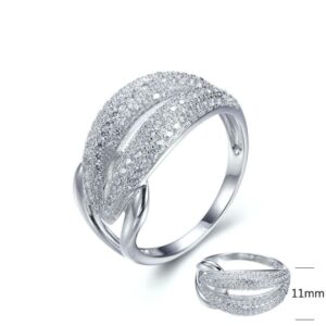 SJ27107, Ladies' Moissanite Ring, S925, Rhodium Plated, White, 3.6g