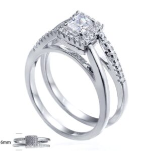 SJ23095, Ladies' Moissanite Ring, S925, Rhodium Plated, White, 3.83g