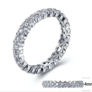 SJ27349, Ladies' Moissanite Ring, S925, Rhodium Plated, White, 3.02g