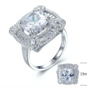 SJ27704, Ladies' Moissanite Ring, S925, Rhodium Plated, White, 9.18g