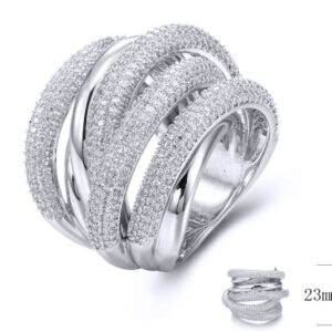 SJ33121, Ladies' Moissanite Ring, S925, Rhodium Plated, White, 17.77g