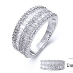 SJ34332, Ladies' Moissanite Ring, S925, Rhodium Plated, White, 4.6g