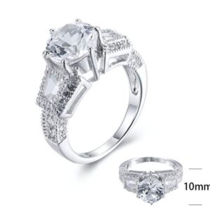 SJ20810, Ladies' Moissanite Ring, S925, Rhodium Plated, White, 5.58g