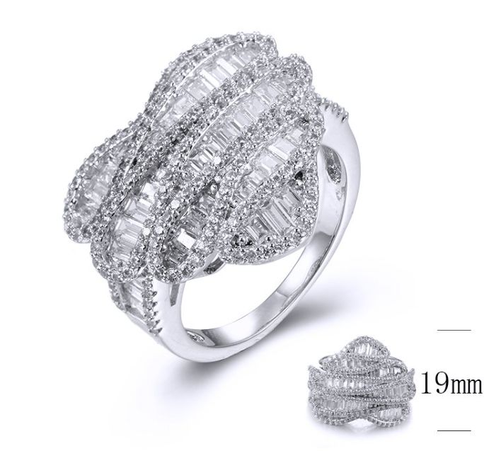 SJ35792, Ladies' Moissanite Ring, S925, Rhodium Plated, White, 6.46g