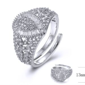 SJ34034, Ladies' Moissanite Ring, S925, Rhodium Plated, White, 3.86g
