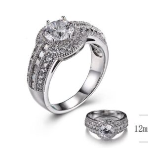 SJ29474, Ladies' Moissanite Ring, S925, Rhodium Plated, White, 5.93g