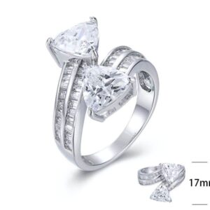 SJ26022, Ladies' Moissanite Ring, S925, Rhodium Plated, White, 5.77g