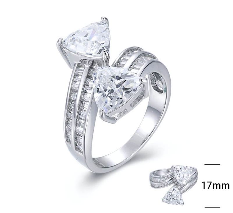 SJ26022, Ladies' Moissanite Ring, S925, Rhodium Plated, White, 5.77g