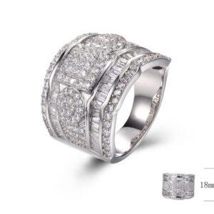 SJ29285, Ladies' Moissanite Ring, S925, Rhodium Plated, White, 11.6g