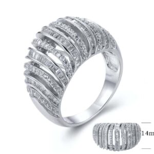 SJ26515, Ladies' Moissanite Ring, S925, Rhodium Plated, White, 7.4g