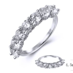 SJ38431, Ladies' Moissanite Ring, S925, Rhodium Plated, White, 3.45g