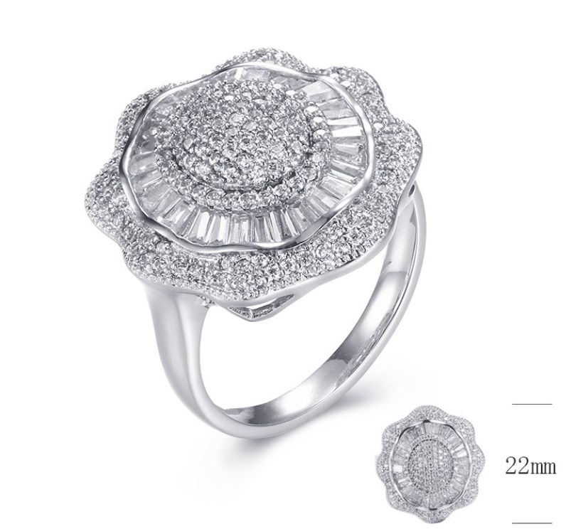 SJ30688, Ladies' Moissanite Ring, S925, Rhodium Plated, White, 6.28g