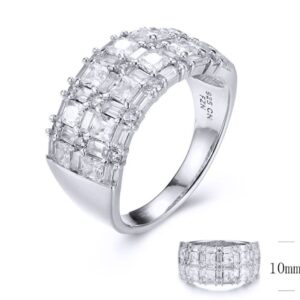 SJ31563, Ladies' Moissanite Ring, S925, Rhodium Plated, White, 5.21g