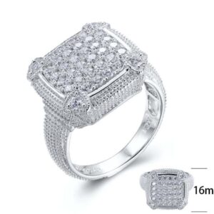 SJ25869, Ladies' Moissanite Ring, S925, Rhodium Plated, White, 7.62g