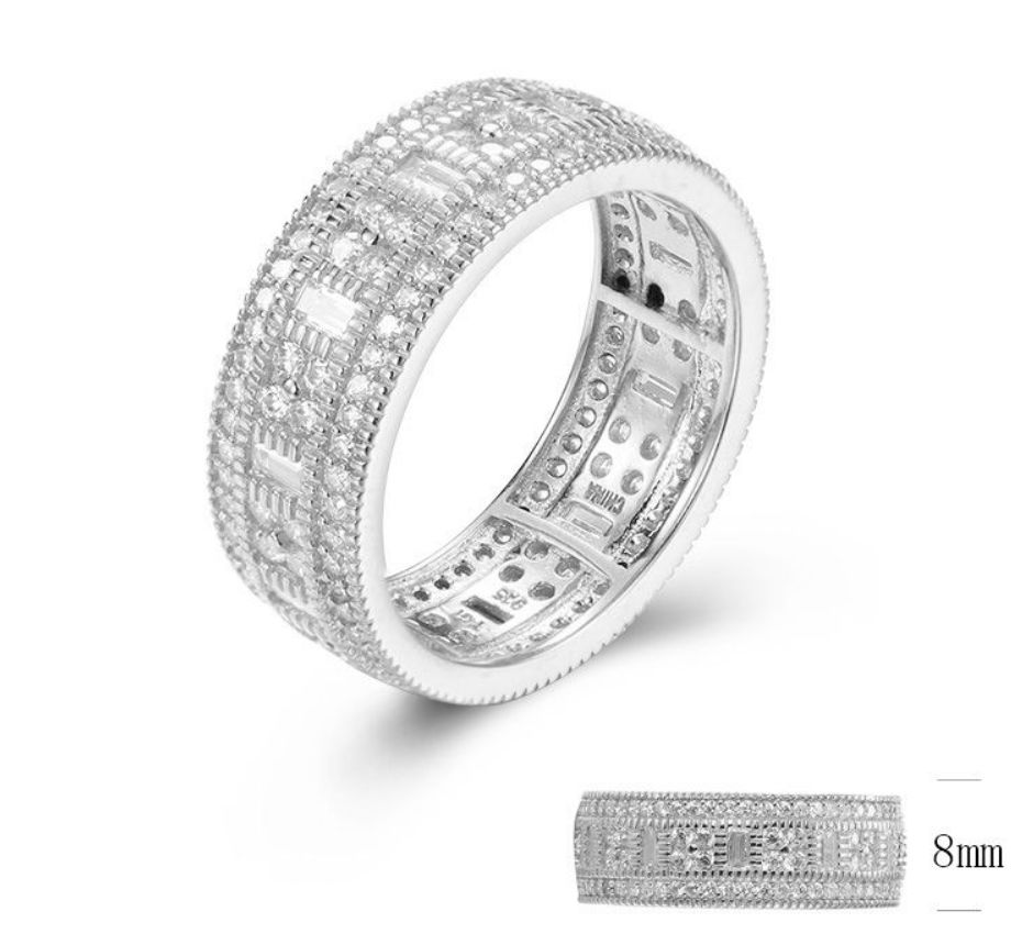 SJ29268, Ladies' Moissanite Ring, S925, Rhodium Plated, White, 5.91g