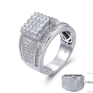 SJ26849, Ladies' Moissanite Ring, S925, Rhodium Plated, White, 9.71g