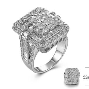 SJ29105, Ladies' Moissanite Ring, S925, Rhodium Plated, White, 12.2g
