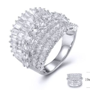 SJ32785, Ladies' Moissanite Ring, S925, Rhodium Plated, White, 7.89g