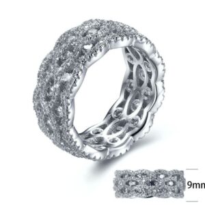 SJ19668, Ladies' Moissanite Ring, S925, Rhodium Plated, White, 8.05g