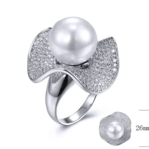 SJ09288, Ladies' Moissanite Ring, S925, Rhodium Plated, White, 12.5g