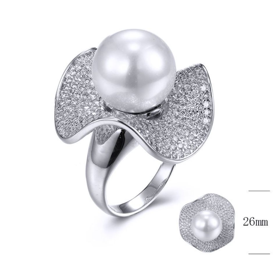 SJ09288, Ladies' Moissanite Ring, S925, Rhodium Plated, White, 12.5g