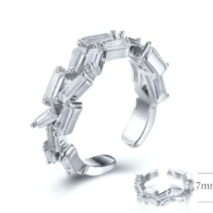 SJ29173, Ladies' Moissanite Ring, S925, Rhodium Plated, White, 5.83g