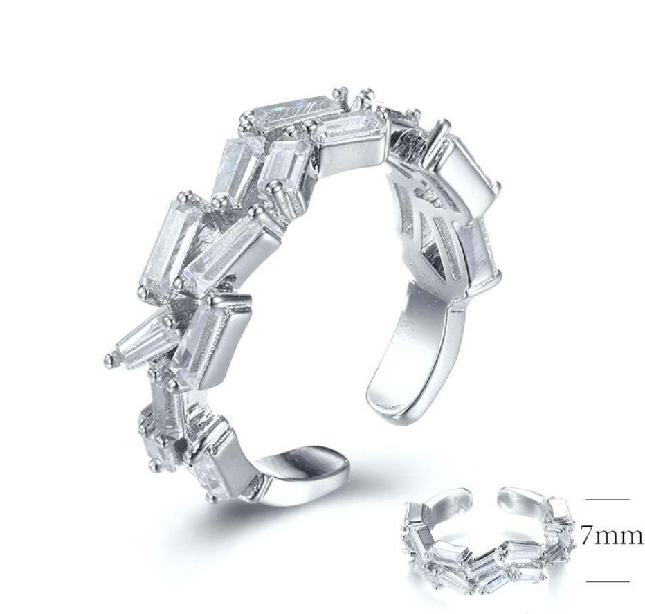 SJ29173, Ladies' Moissanite Ring, S925, Rhodium Plated, White, 5.83g