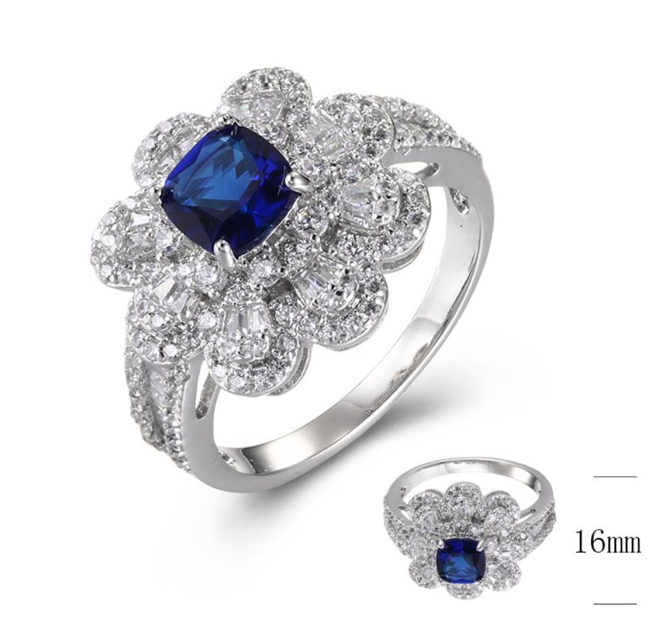 SJ39679, Ladies' Moissanite Ring, S925, Rhodium Plated, White, 5.1g