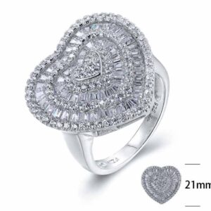 SJ25412, Ladies' Moissanite Ring, S925, Rhodium Plated, White, 7.22g