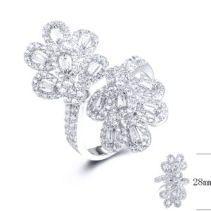 SJ31923, Ladies' Moissanite Ring, S925, Rhodium Plated, White, 5.1g