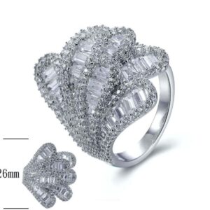 SJ27375, Ladies' Moissanite Ring, S925, Rhodium Plated, White, 7.35g