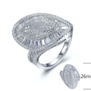 SJ27613, Ladies' Moissanite Ring, S925, Rhodium Plated, White, 7.67g