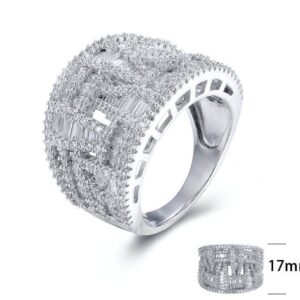 SJ25231, Ladies' Moissanite Ring, S925, Rhodium Plated, White, 10.95g