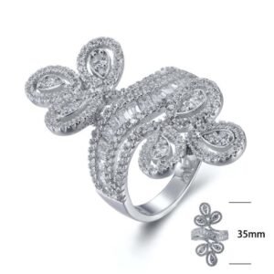SJ26817, Ladies' Moissanite Ring, S925, Rhodium Plated, White, 5.78g