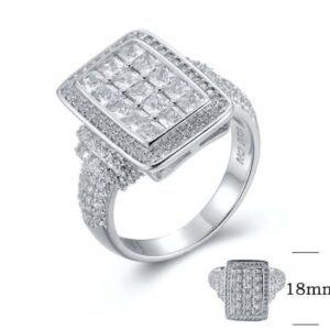 SJ26412, Ladies' Moissanite Ring, S925, Rhodium Plated, White, 6.22g