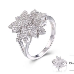SJ29704, Ladies' Moissanite Ring, S925, Rhodium Plated, White, 4.48g