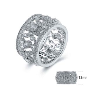 SJ25268, Ladies' Moissanite Ring, S925, Rhodium Plated, White, 7g