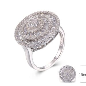 SJ28881, Ladies' Moissanite Ring, S925, Rhodium Plated, White, 6.97g
