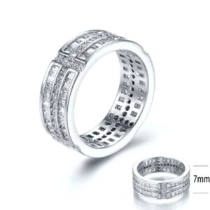 SJ28704, Ladies' Moissanite Ring, S925, Rhodium Plated, White, 5.35g