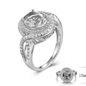 SJ30239, Ladies' Moissanite Ring, S925, Rhodium Plated, White, 6.42g