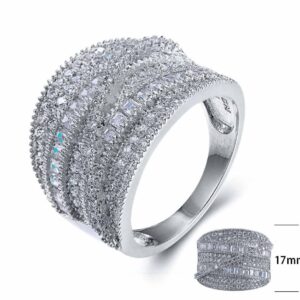 SJ25390, Ladies' Moissanite Ring, S925, Rhodium Plated, White, 7.22g