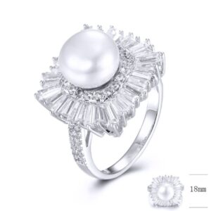 SJ32484, Ladies' Moissanite Ring, S925, Rhodium Plated, White, 5.87g
