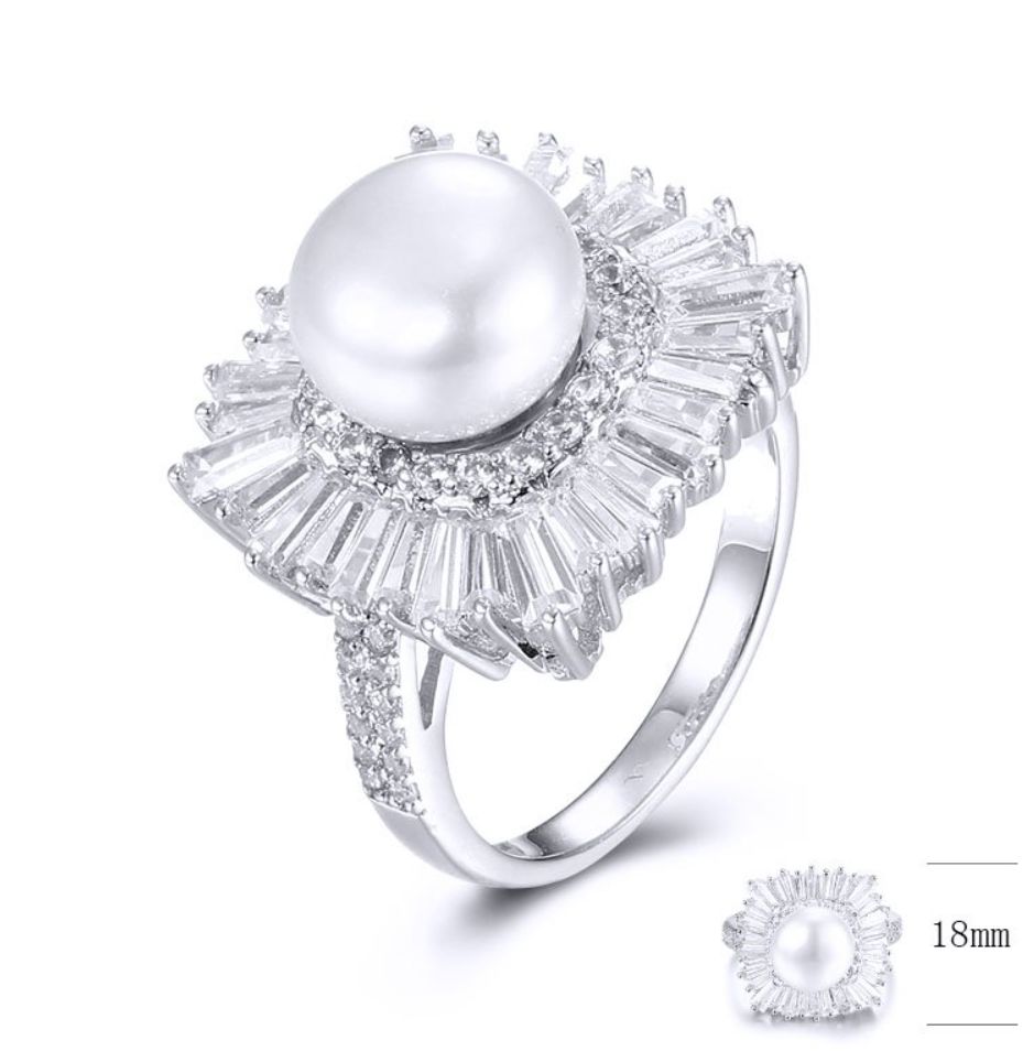 SJ32484, Ladies' Moissanite Ring, S925, Rhodium Plated, White, 5.87g