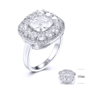 SJ31270, Ladies' Moissanite Ring, S925, Rhodium Plated, White, 5.8g