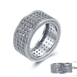 SJ10114, Ladies' Moissanite Ring, S925, Rhodium Plated, White, 5.8g