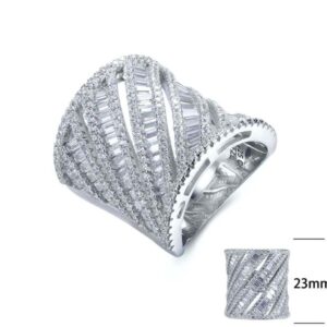 SJ27619, Ladies' Moissanite Ring, S925, Rhodium Plated, White, 13.84g