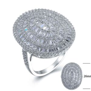 SJ24447, Ladies' Moissanite Ring, S925, Rhodium Plated, White, 8.03g