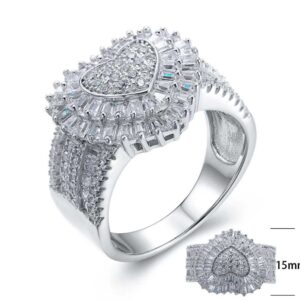 SJ25371, Ladies' Moissanite Ring, S925, Rhodium Plated, White, 6.75g